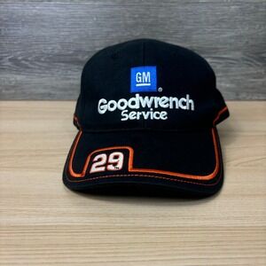 Vintage Nascar Hat Cap Strap Back Black Kevin Harvick Goodwrench GM Racing